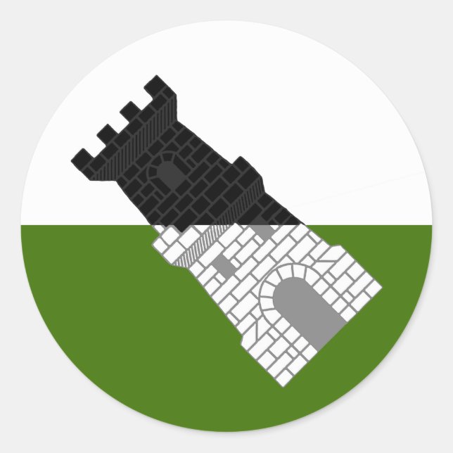 Pegatina Redonda Baronía de la zona de asentamiento Swamp de poblac (Anverso)