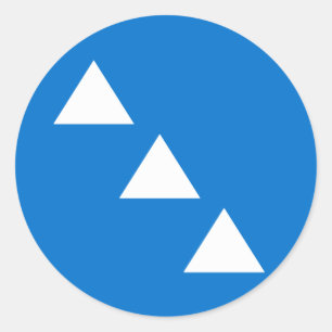 Pegatina Redonda Baronía de las Tres Montañas Insignia de la Poblac