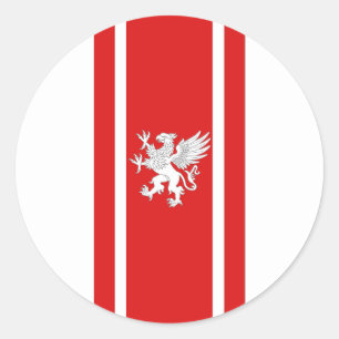 Pegatina Redonda Baronía de Politarchopolis Insignia clásica R