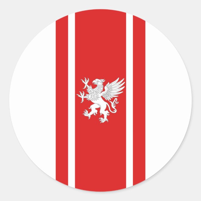 Pegatina Redonda Baronía de Politarchopolis Insignia clásica R (Anverso)