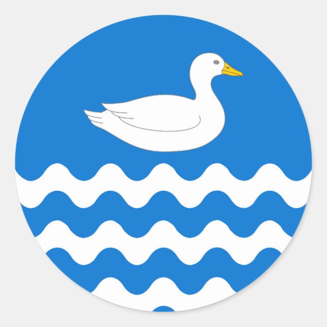 Pegatina Redonda Baronía de una placa de población de Dubhaigeainn (Anverso)