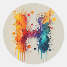 Pegatina Redonda Barra de agua H