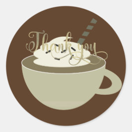 Pegatina Redonda Barra de Café Taza de Latte Despedida de Soltera H