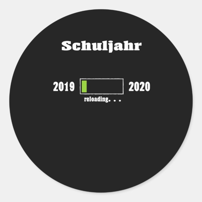 Pegatina Redonda Barra de carga de año escolar (Anverso)