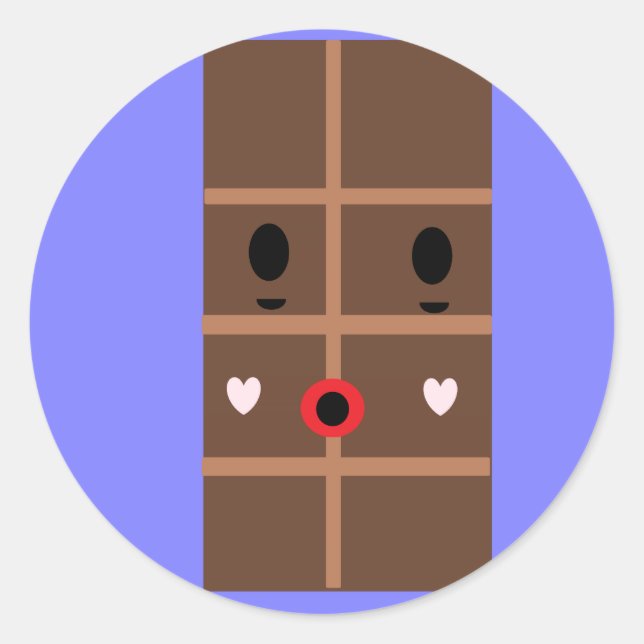 Pegatina Redonda Barra de chocolate zombi (Anverso)