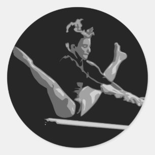 Pegatina Redonda barra de equilibrio de gimnasia