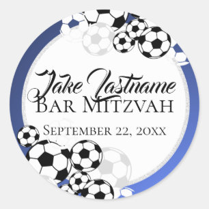 Pegatina Redonda Barra de fútbol Mitzvah