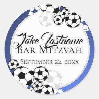 Pegatina Redonda Barra de fútbol Mitzvah