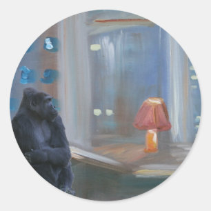 Pegatina Redonda Barra de mono