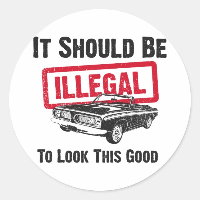 Pegatina Redonda Barracuda 1967 de Plymouth (Anverso)