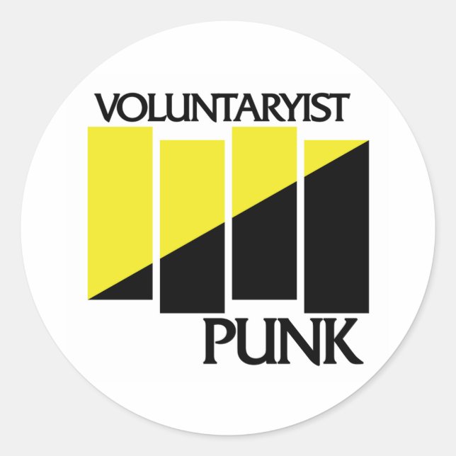 Pegatina Redonda Barras de bandera negra y dorada (Anverso)