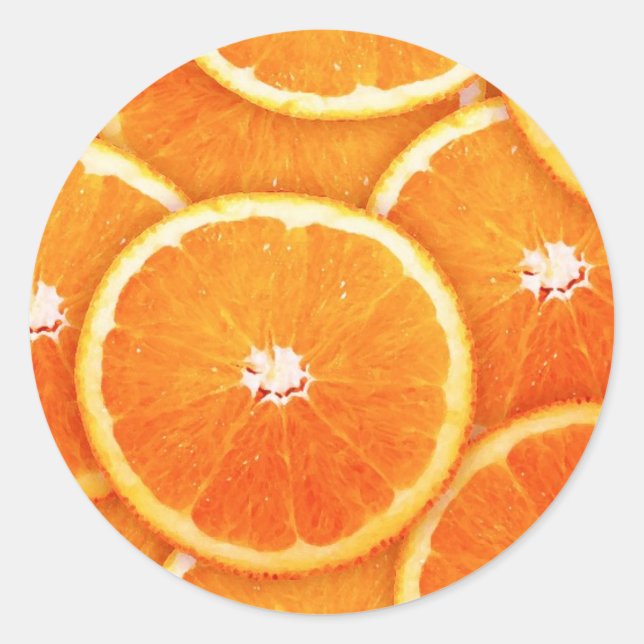 Pegatina Redonda Barras de mandarina (Anverso)
