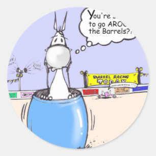 Pegatina Redonda Barrel Racer