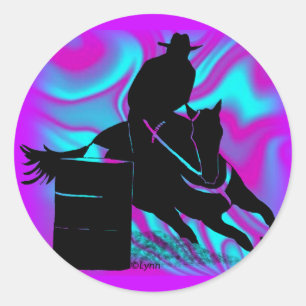 Pegatina Redonda Barrel Racer 203