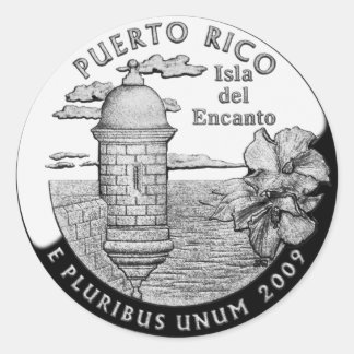 Pegatina Redonda Barrio de Puerto Rico