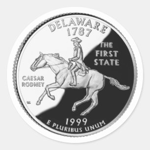 Pegatina Redonda Barrio Estatal de Faux Delaware