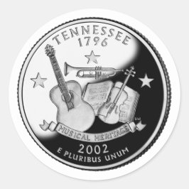 Pegatina Redonda Barrio Estatal de Faux Tennessee
