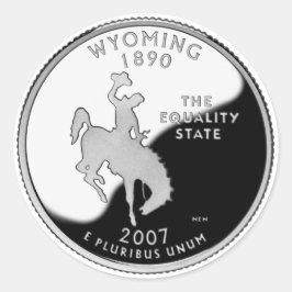 Pegatina Redonda Barrio Estatal de Faux Wyoming