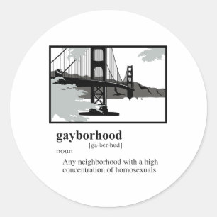 PEGATINA REDONDA BARRIO GAY