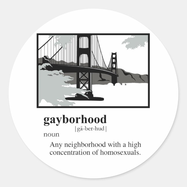PEGATINA REDONDA BARRIO GAY (Anverso)