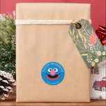 Pegatina Redonda Barrio Sésamo | Grover Merry Christmas Gift Tag<br><div class="desc">Añade este divertido pegatina de Plaza Sésamo a cualquier regalo de vacaciones.</div>