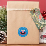 Pegatina Redonda Barrio Sésamo | Grover Merry Christmas Gift Tag<br><div class="desc">Añade este divertido pegatina de Plaza Sésamo a cualquier regalo de vacaciones.</div>