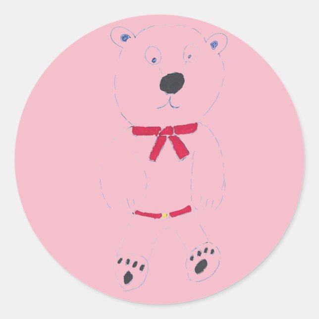 Pegatina Redonda Barry Bear Round Pegatinas (Anverso)