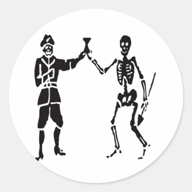 Pegatina Redonda Bart Roberts-Black (Anverso)