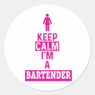 Pegatina Redonda Bartender