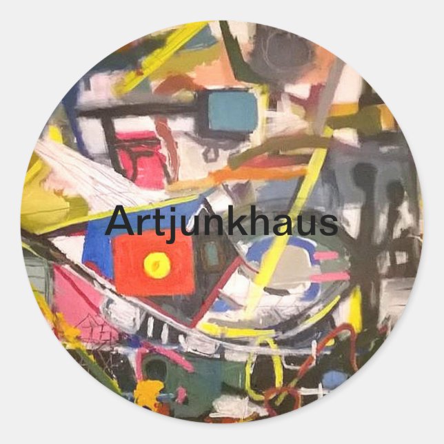 Pegatina Redonda Barton Springs Austin Texas Hankamer Artjunkhaus (Anverso)