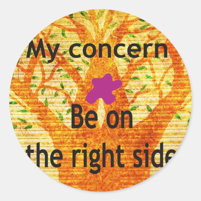 Pegatina Redonda Basado en la rectitud de Baobab, la perspectiva de (Anverso)