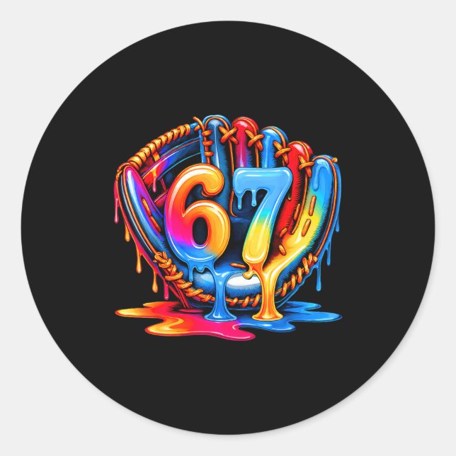 Pegatina Redonda Baseball Drip Ice Cream 67 Baseball Lifestyle 101  (Anverso)