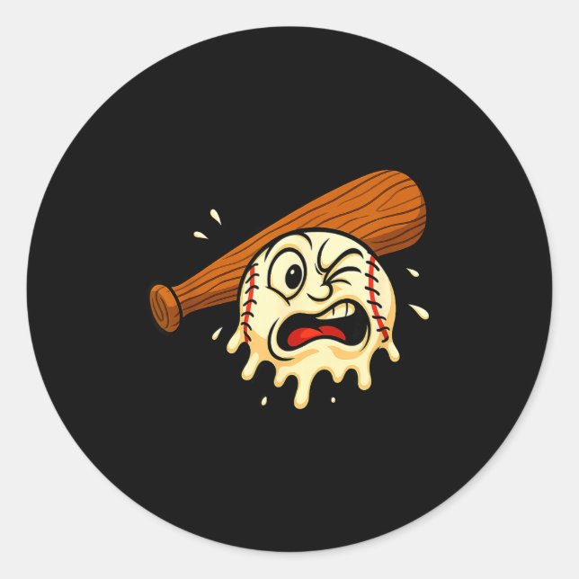 Pegatina Redonda Baseball Drip Team For Boys Ice Cream Cool  (Anverso)