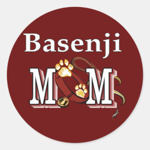 Pegatina Redonda Basenji Dog MOM