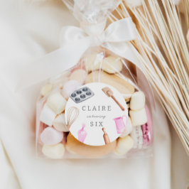 Pegatina Redonda Bash de cumpleaños para niños | Fiesta de Chicas