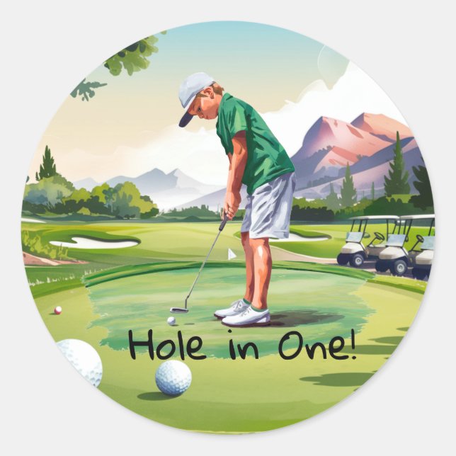 Pegatina Redonda Bash de cumpleaños sobre lo verde (Anverso)