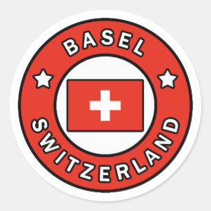 Pegatina Redonda Basilea Suiza