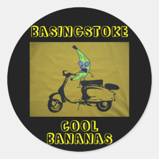 PEGATINA REDONDA BASINGSTOKE GUAY BANANAS