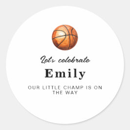 Pegatina Redonda Basketball Baby Shower Stickers