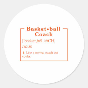 Pegatina Redonda Basketball Coach Definition Basketball Shirke Bask