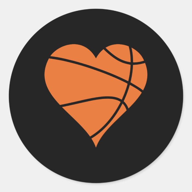 Pegatina Redonda Basketball Heart 2 (Anverso)
