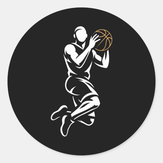 Pegatina Redonda Basketball Player  (Anverso)