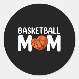 Pegatina Redonda Básquetbol mamá entrenador jugador partido equipo
