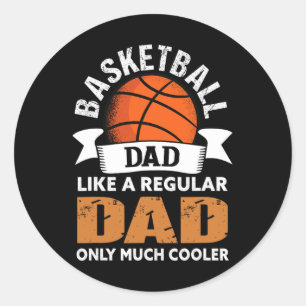 Pegatina Redonda Básquetbol papá - Fun Basketball Dad