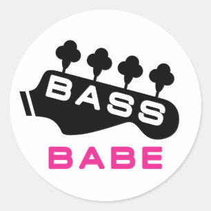 Pegatina Redonda Bass Babe Regalo Para Baid