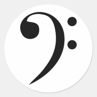 Pegatina Redonda Bass Clef