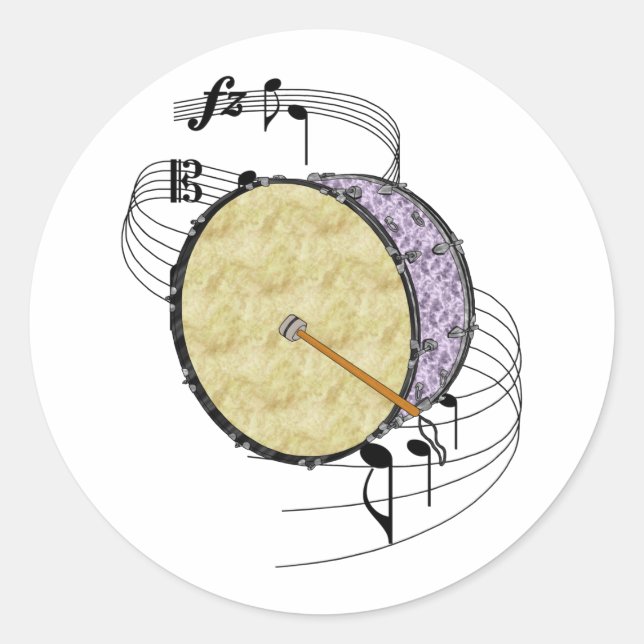 Pegatina Redonda Bass Drum (Anverso)