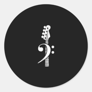 Pegatina Redonda Bass Guitar Player - Bass Guitar Musisico