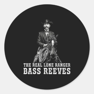 Pegatina Redonda Bass Reeves El Verdadero Ranger Solitario Occident