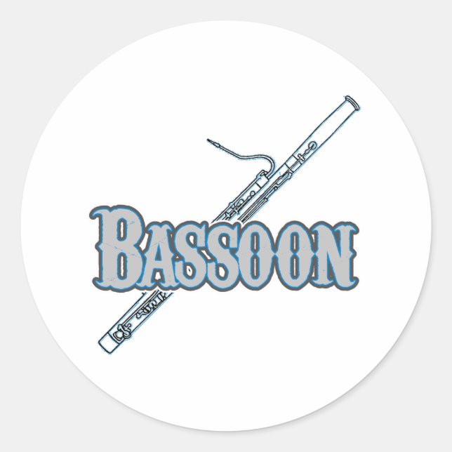 Pegatina Redonda Bassoon (Anverso)